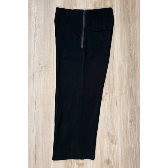 ALC Wide Leg Crop Trousers sz 2 Black 22" Inseam Side-Zip Viscose - Picture 9 of 16